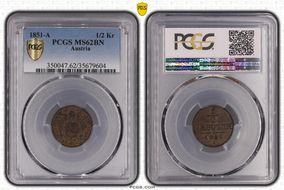 1851-A 1/2 Kr MS62BN
