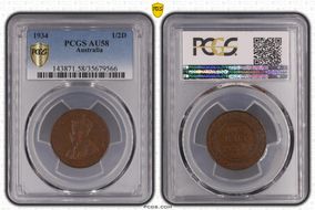 1934 1/2D AU58BN
