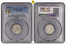 1952(m) 6D KM-45  Ag AU58
