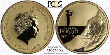 2018-P $1 Anzac - Lest We Forget MS68