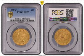 1853/'2' $10 AU55