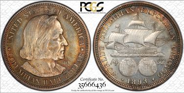 1893 50C Columbian MS63