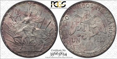 1911 Peso Caballito KM-453  Short Ray MS63