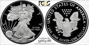 2018-W $1 Silver Eagle PR68DCAM
