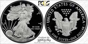 2018-W $1 Silver Eagle PR68DCAM