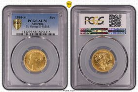 1884-S Sov St. George S-3858E AU58