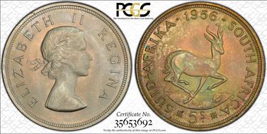 1956 5 Shil MS65