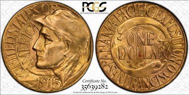 1915-S G$1 Panama-Pacific MS66