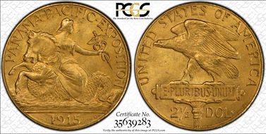 1915-S $2.50 Panama-Pacific MS66