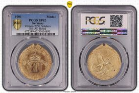 1901 Medal Vernon-2791 Soldiers Gilt AE MS62