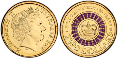 2013-C $2 Coronation Colorized MS68