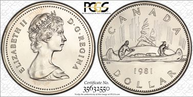 1981 $1 Voyageur Ni PL65