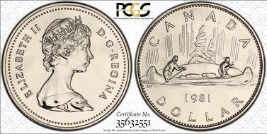 1981 $1 Voyageur Ni PL65