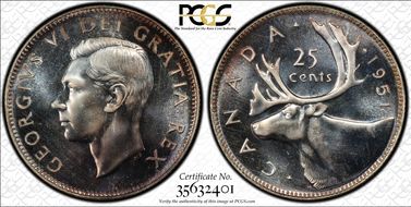 1951 25C Low Relief PL66+