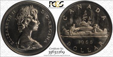 1968 $1 Dbl WL Ni PL65