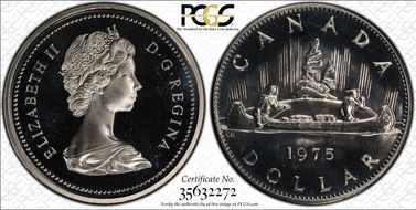 1975 $1 Voyageur Attached Jewels Ni PL68