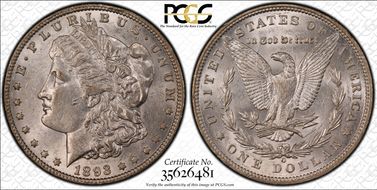 1893-O $1 AU58