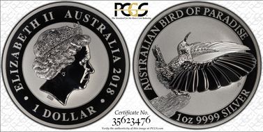 2018-P $1 Bird of Paradise First Strike MS69