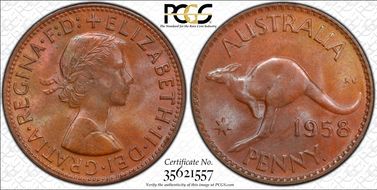 1958 Y. (p) 1D MS64BN