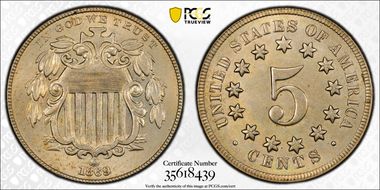 1869 5C MS64