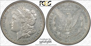 1878 8TF $1 VAM 8, Stick Feather XF45