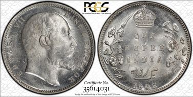 1903-B Rupee SW-7.18 Prid-199 Incuse With Dot on Stem MS63