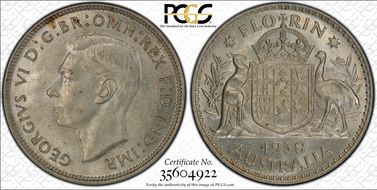 1938(m) Florin KM-40  Ag MS63