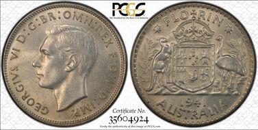 1941(m) Florin KM-40  Ag MS62