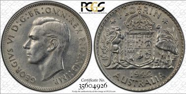 1942(m) Florin KM-40  Ag AU58