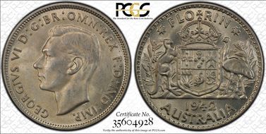1942-S Florin KM-40  Ag MS63