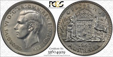 1943(m) Florin KM-40  Ag AU55