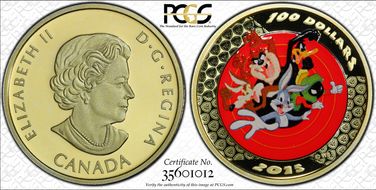 2015 $100 Bugs Bunny and Friends PR70DCAM