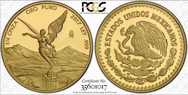2017-Mo 1/4 oz Libertad Gold PR69DCAM
