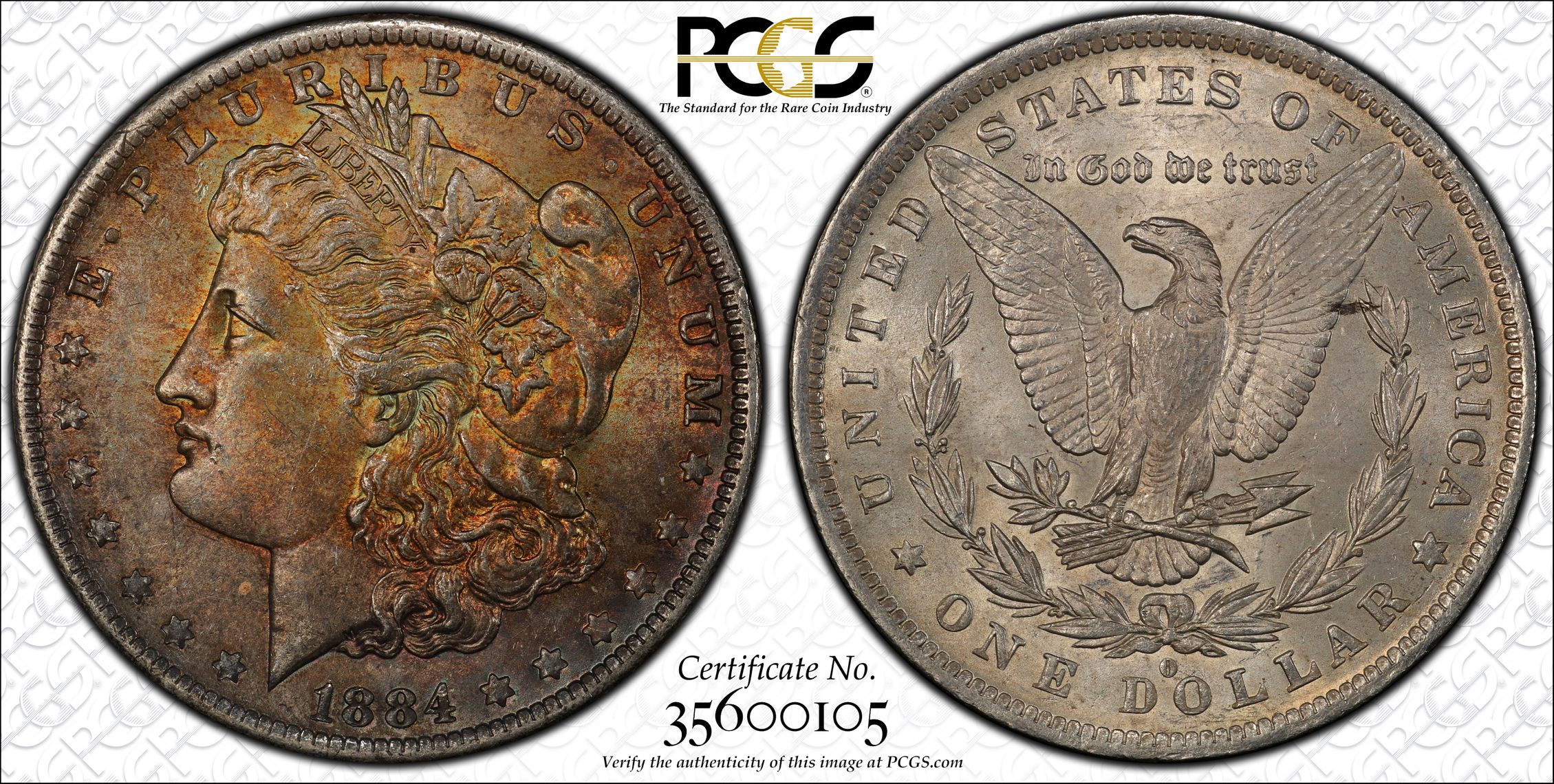 PCGS 钱币信息| 认证编号#35600105 - 1884-O The United States of