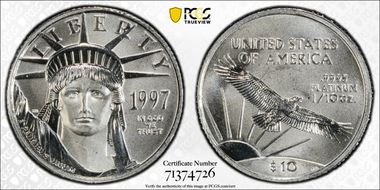 1997 $10 Statue of Liberty MS69