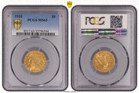 1910 $5 MS63