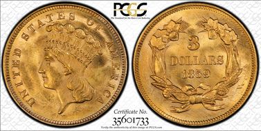 1859 $3 MS64