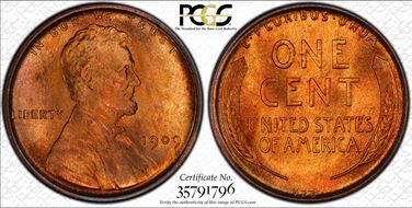1909 VDB 1C MS66RB