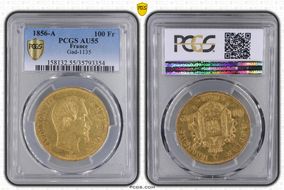 1856-A 100 Fr Gad-1135 F-550 AU55