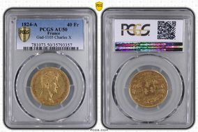 1824-A 40 Fr Gad-1105 AU50