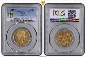 1828-A 40 Fr Gad-1105 AU53