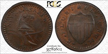 1787 NJ 1/2P Pattern Shield MS63BN