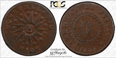 1785 C Nova 1/2P Pointed Rays MS61BN