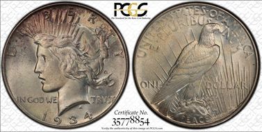 1934 $1 MS66