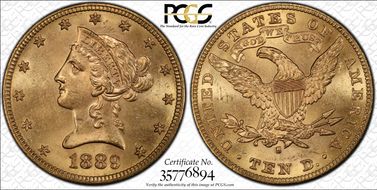 1889-S $10 MS64+ 