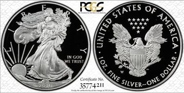2016-W $1 Silver Eagle 30th Anniversary Lettered Edge PR69DCAM