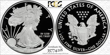 2018-W $1 Silver Eagle PR69DCAM
