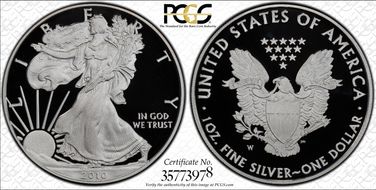 2010-W $1 Silver Eagle PR69DCAM