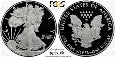 2011-W $1 Silver Eagle PR69DCAM