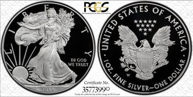 2014-W $1 Silver Eagle PR69DCAM
